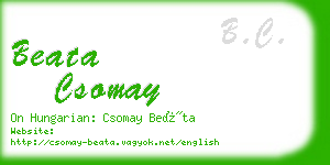 beata csomay business card